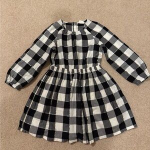 Crewcuts Black and White Plaid Kids Holiday Dress Size 8
